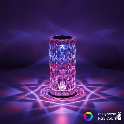 16 Color Changing Rose Crystal Diamond Table Lamp
