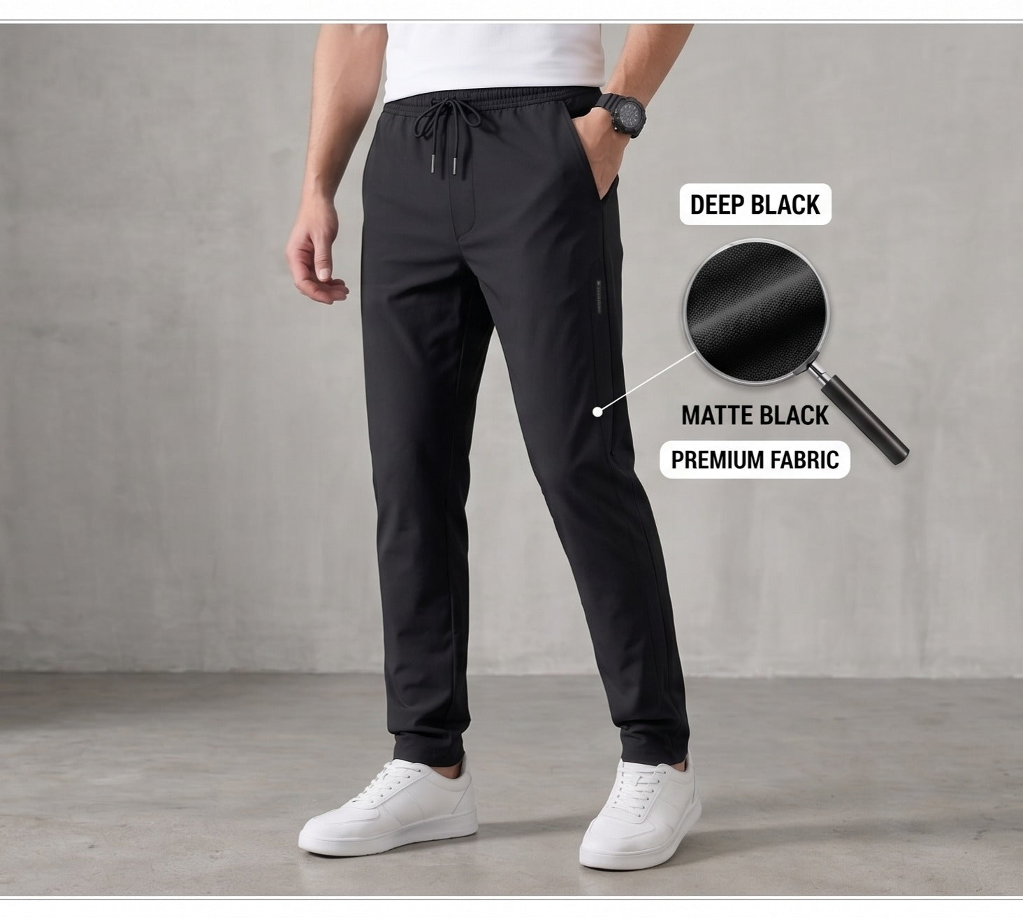 Men’s Premium Comfort Track Pants (BUY 1 GET 1 FREE) – Black & Grey| Stretch Fit, Gymwear & Everyday Wear